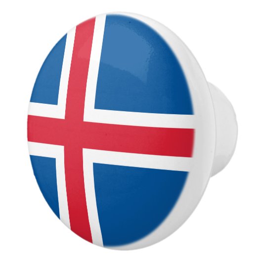 Keramische draaiknop met vlag van IJsland Keramische Knop (Rechts)