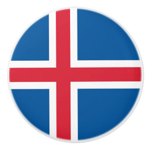 Keramische draaiknop met vlag van IJsland Knop