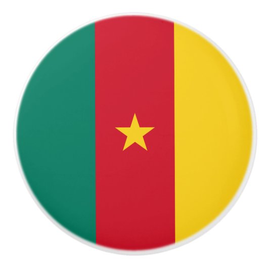 Keramische draaiknop met vlag van Kameroen Knop (Voorkant)