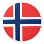 Keramische draaiknop met vlag van Noorwegen Keramische Knop (Voorkant)