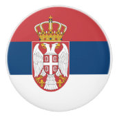 Keramische draaiknop met vlag van Servië Keramische Knop (Voorkant)