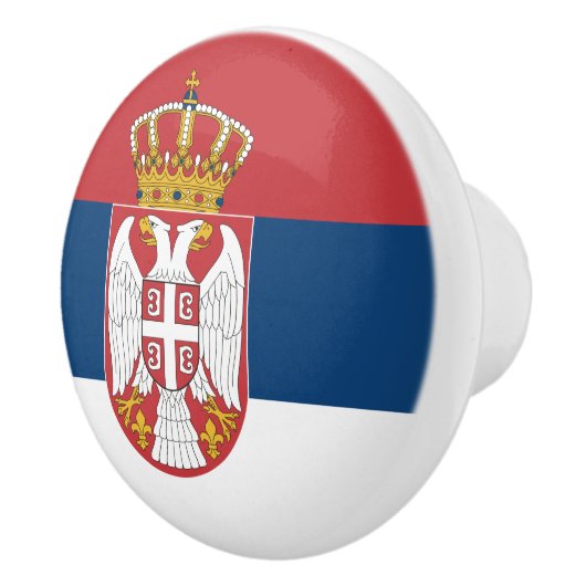 Keramische draaiknop met vlag van Servië Keramische Knop (Rechts)