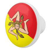 Keramische draaiknop met vlag van Sicilië, Italië Keramische Knop (Rechts)