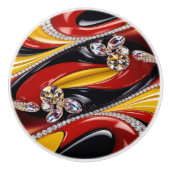 Keramische draaiknop trekken met Belgische Kleuren Keramische Knop (Voorkant)