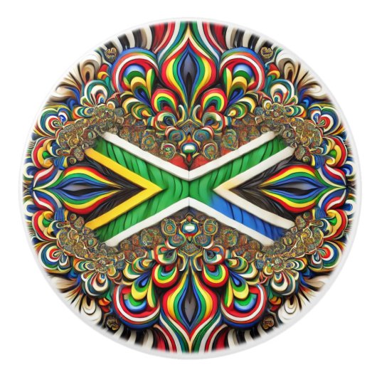 Keramische draaiknop trekken met Zuid-Afrikaanse k Keramische Knop (Voorkant)