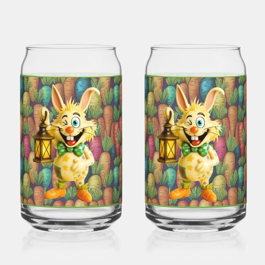 Keramische Dwaas Konijn Frisdrank Glas (Voorkant)