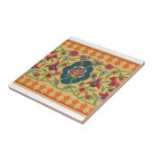 Keramische flacon met Floral Border Tegeltje (Zijkant)