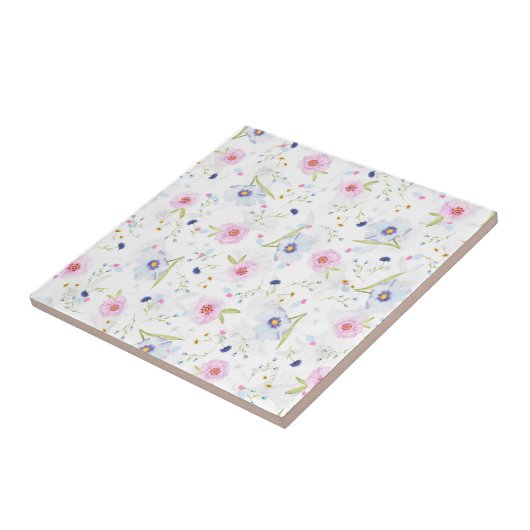  keramische flacon met Floral Pattern Tegeltje (Zijkant)