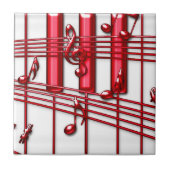 Keramische foto van Red Piano Keyboard Tegeltje (Voorkant)