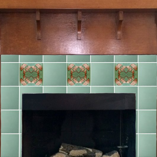 Keramische Gingko Tegel Tegeltje