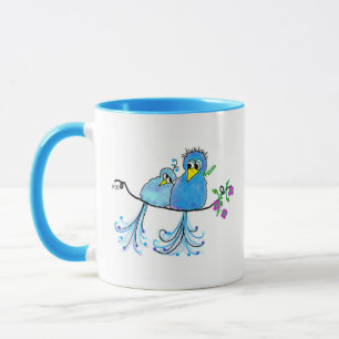 Keramische Gril Blauwe Vogels Mok