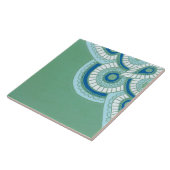 Keramische groene en blauwe geometrische Tegel Tegeltje (Zijkant)