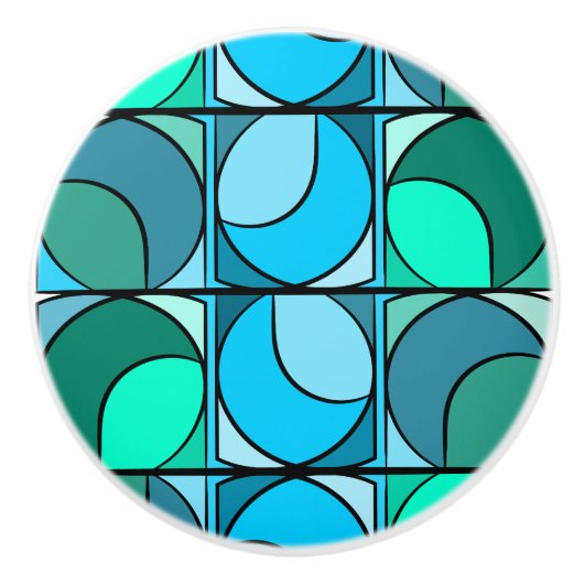 Keramische handgreep 70' blauw keramische knop (Voorkant)