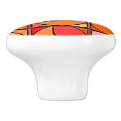 Keramische handgreep 70' Oranje Keramische Knop (Zijkant)