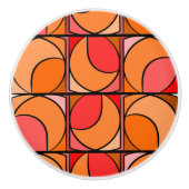 Keramische handgreep 70' Oranje Knop (Voorkant)