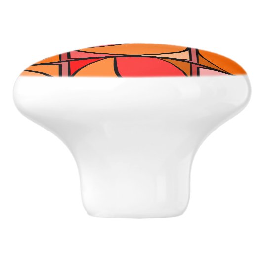 Keramische handgreep 70' Oranje Knop (Zijkant)