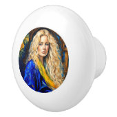 Keramische handgreep deurknop - blauw keramische knop (Rechts)