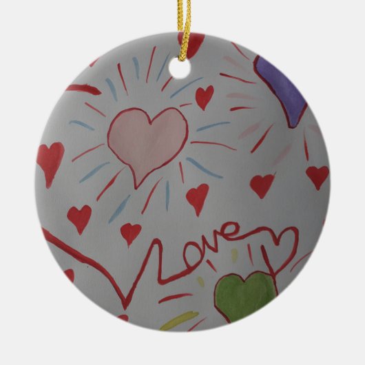 Keramische Hartjes Ornament (Voorkant)