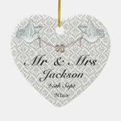 Keramische hartversiering - Een goed uitgelijnde b Keramisch Ornament (Achterkant)