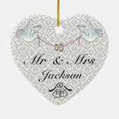 Keramische hartversiering - Een goed uitgelijnde b Keramisch Ornament (Achterkant)