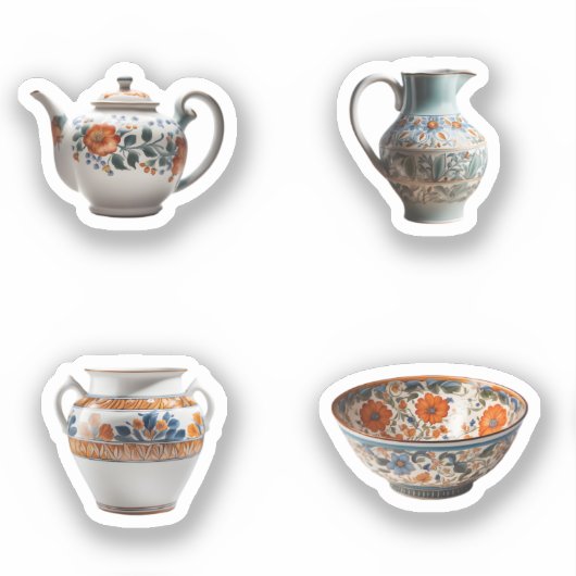  keramische huishoudens 4-pack Stickers (Voorkant)