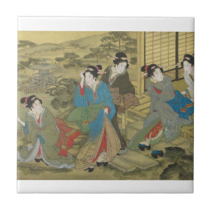 Keramische Japans Traditionele Tegels Tegeltje