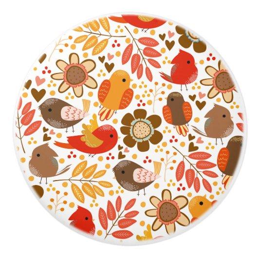 Keramische Kabinet Knob-Birds Keramische Knop (Voorkant)