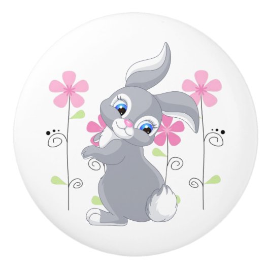 Keramische Kabinet Knob-Bunny Keramische Knop (Voorkant)