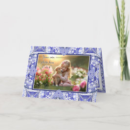 Keramische kant Blauw van Griekenland Bedankkaart