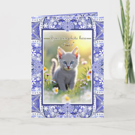 Keramische kant Blauw van Griekenland Bedankkaart