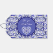 keramische kant Blauw van Griekenland Cadeaulabel (Achterkant Horizontaal)