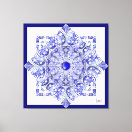 Keramische Kant Blauw van Griekenland Canvas Afdruk