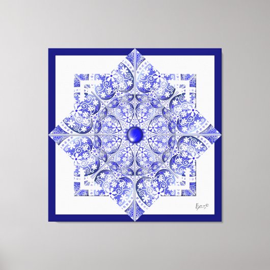 Keramische Kant Blauw van Griekenland Canvas Afdruk (Voorkant)