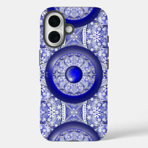Keramische kant Blauw van Griekenland iPhone 16 Hoesje
