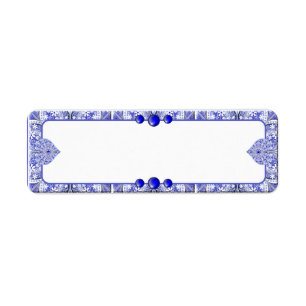 Keramische Kant Blauw van Griekenland Etiket