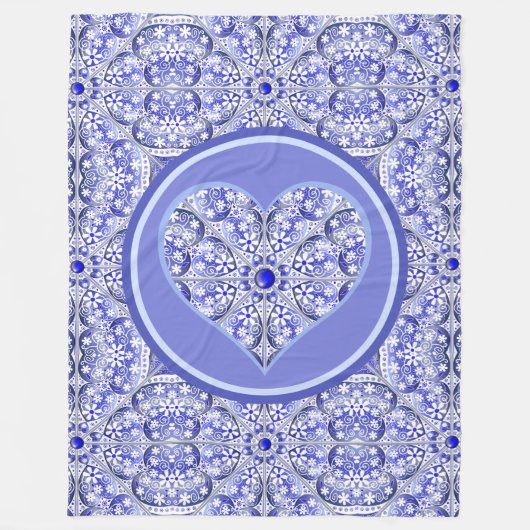 Keramische kant Blauw van Griekenland Fleece Deken (Voorkant)