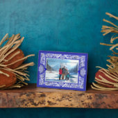 Keramische kant Blauw van Griekenland Fotoplaat (Zijkant)