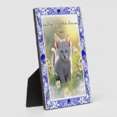 Keramische kant Blauw van Griekenland Fotoplaat (Zijkant)