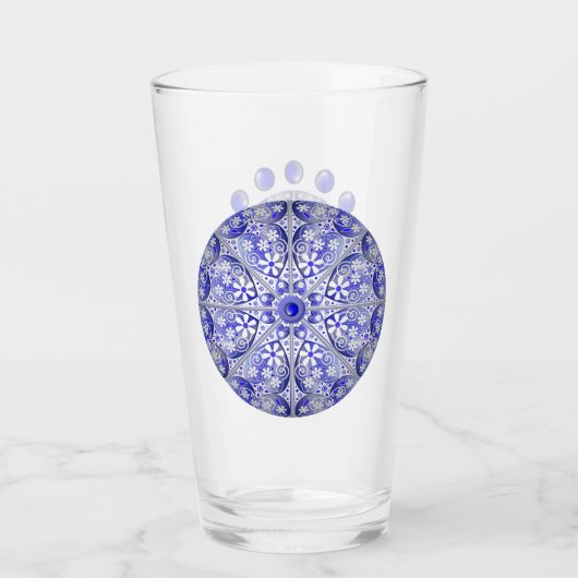 Keramische Kant Blauw van Griekenland Glas (Voorkant)