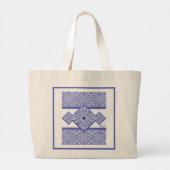 Keramische Kant Blauw van Griekenland Grote Tote Bag (Achterkant)