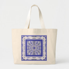 Keramische Kant Blauw van Griekenland Grote Tote Bag