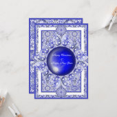 Keramische kant Blauw van Griekenland Kaart (Voorkant / Achterkant in situ)