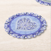 Keramische Kant Blauw van Griekenland Kartonnen Onderzetters (Gekanteld)