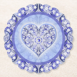 Keramische Kant Blauw van Griekenland Kartonnen Onderzetters