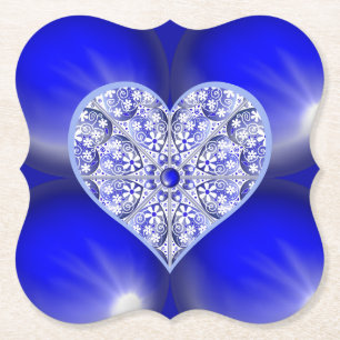 Keramische Kant Blauw van Griekenland Kartonnen Onderzetters