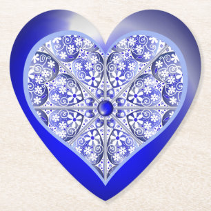 Keramische Kant Blauw van Griekenland Kartonnen Onderzetters