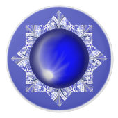 Keramische kant Blauw van Griekenland Keramische Knop (Voorkant)