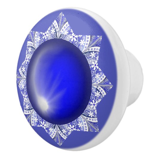 Keramische kant Blauw van Griekenland Keramische Knop (Rechts)