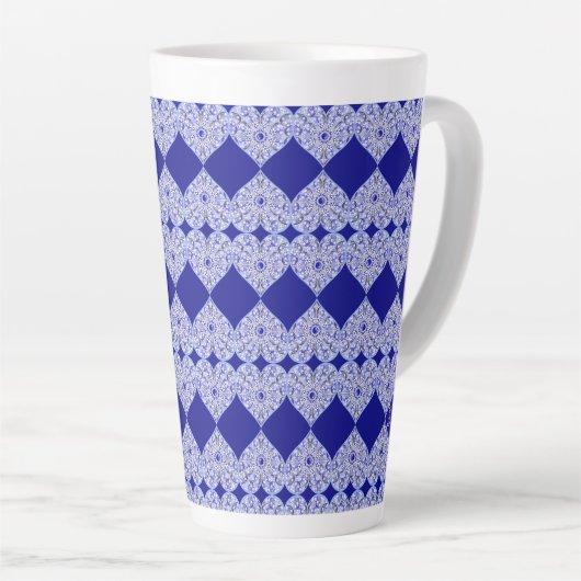 Keramische kant Blauw van Griekenland Latte Mok (Rechterhoek)