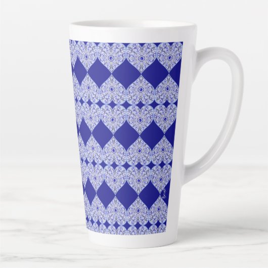 Keramische kant Blauw van Griekenland Latte Mok (Rechts)